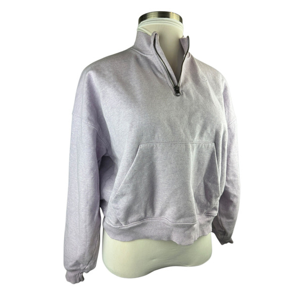 Gymshark Rest Day Sweats 1/2 Zip Pullover Purple Aura Lilac Marl Oversized Fit M - Picture 8 of 16